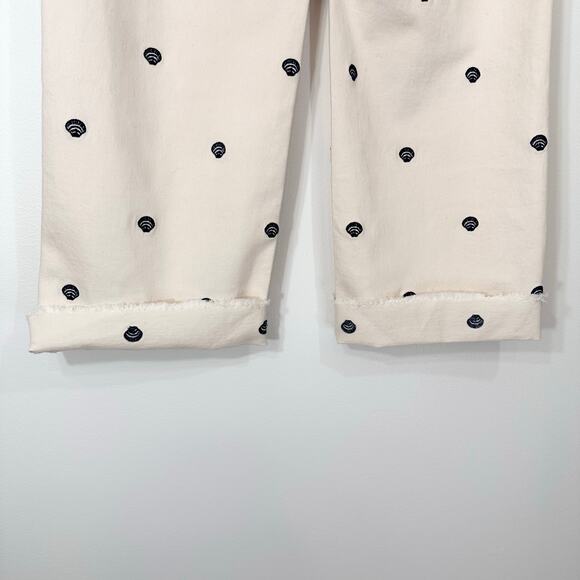 NWT J. Crew Embroidered Slim Wide-Leg Jean | Ecru Seashell | SZ 30 - Picture 7 of 11
